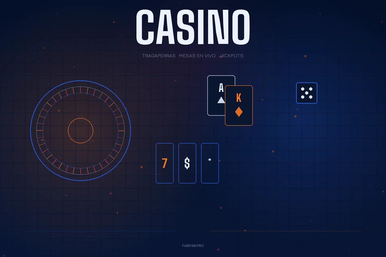 Juegos de casino Fairpari con tragaperras, ruleta, cartas y dados
