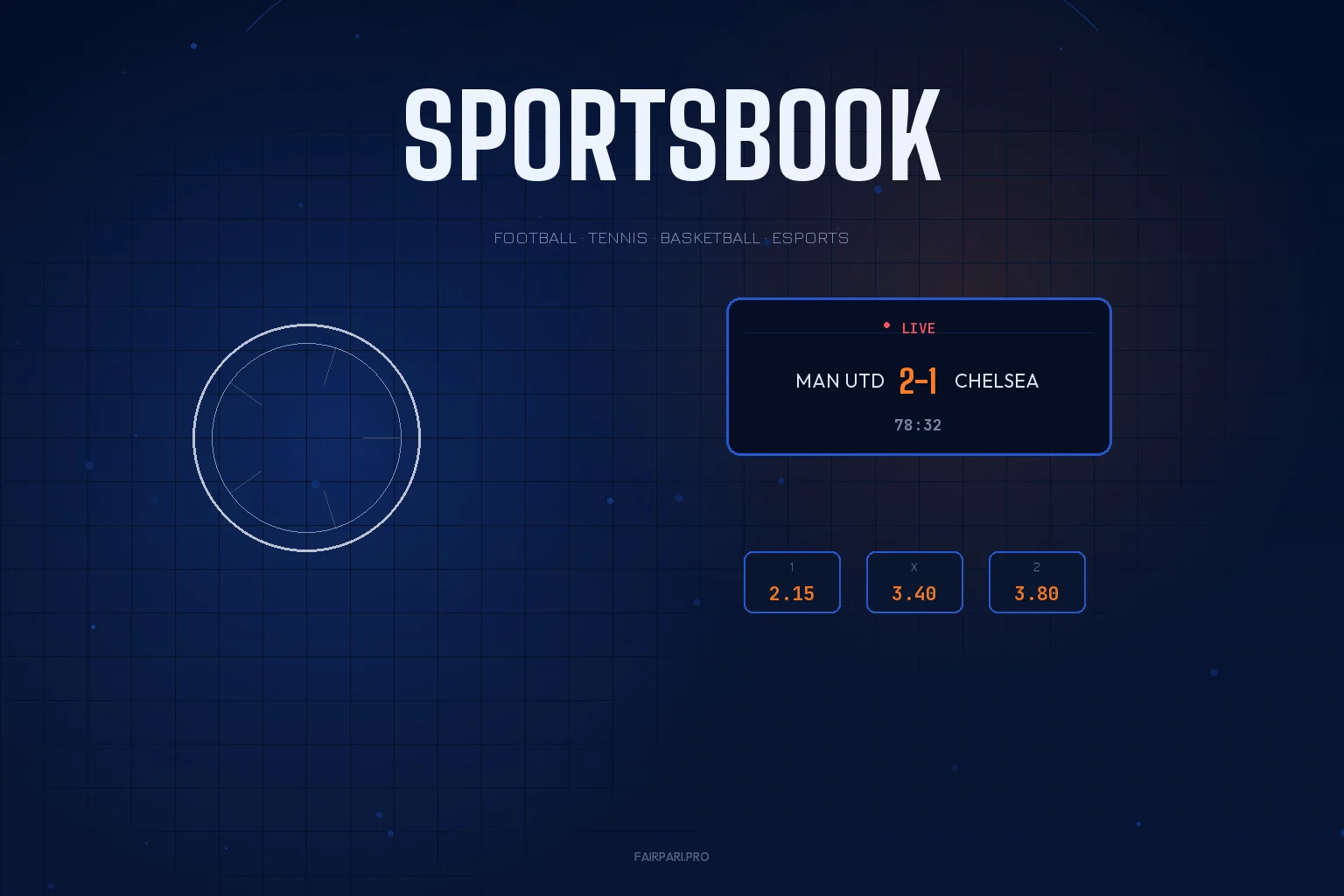 Fairpari sportsbook with live football betting odds and scoreboard